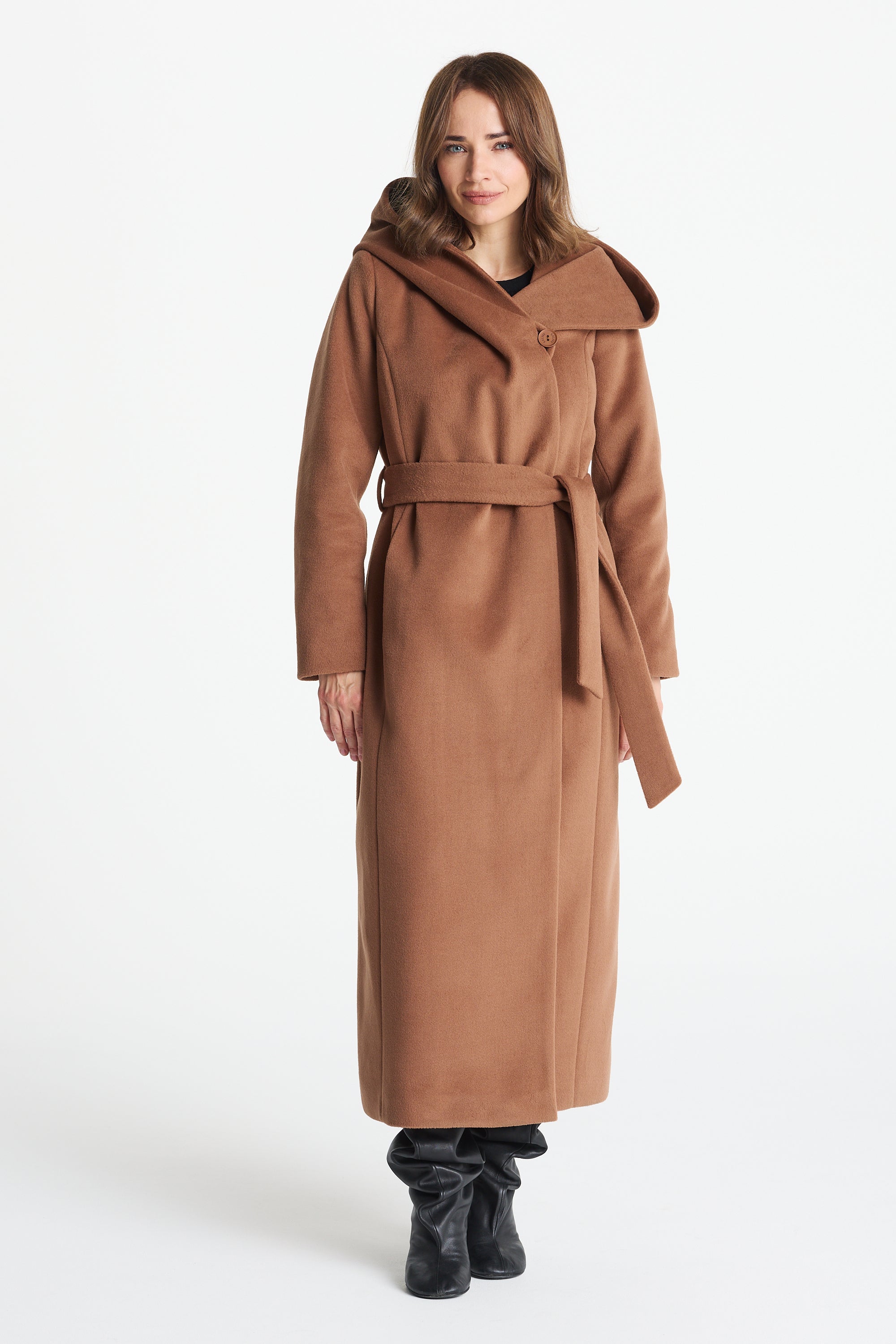 Płaszcz NOELIA maxi camelowy