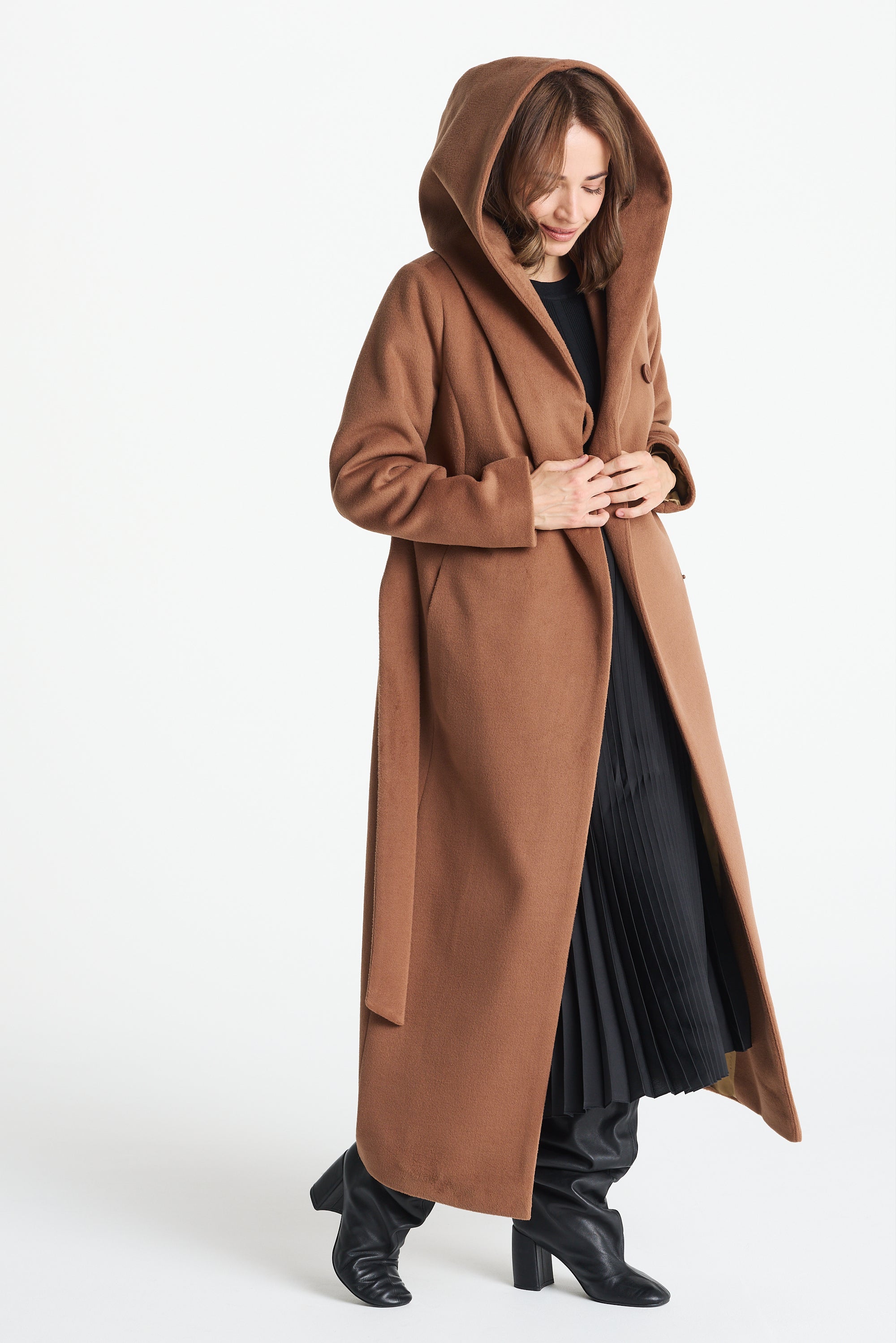 Płaszcz NOELIA maxi camelowy
