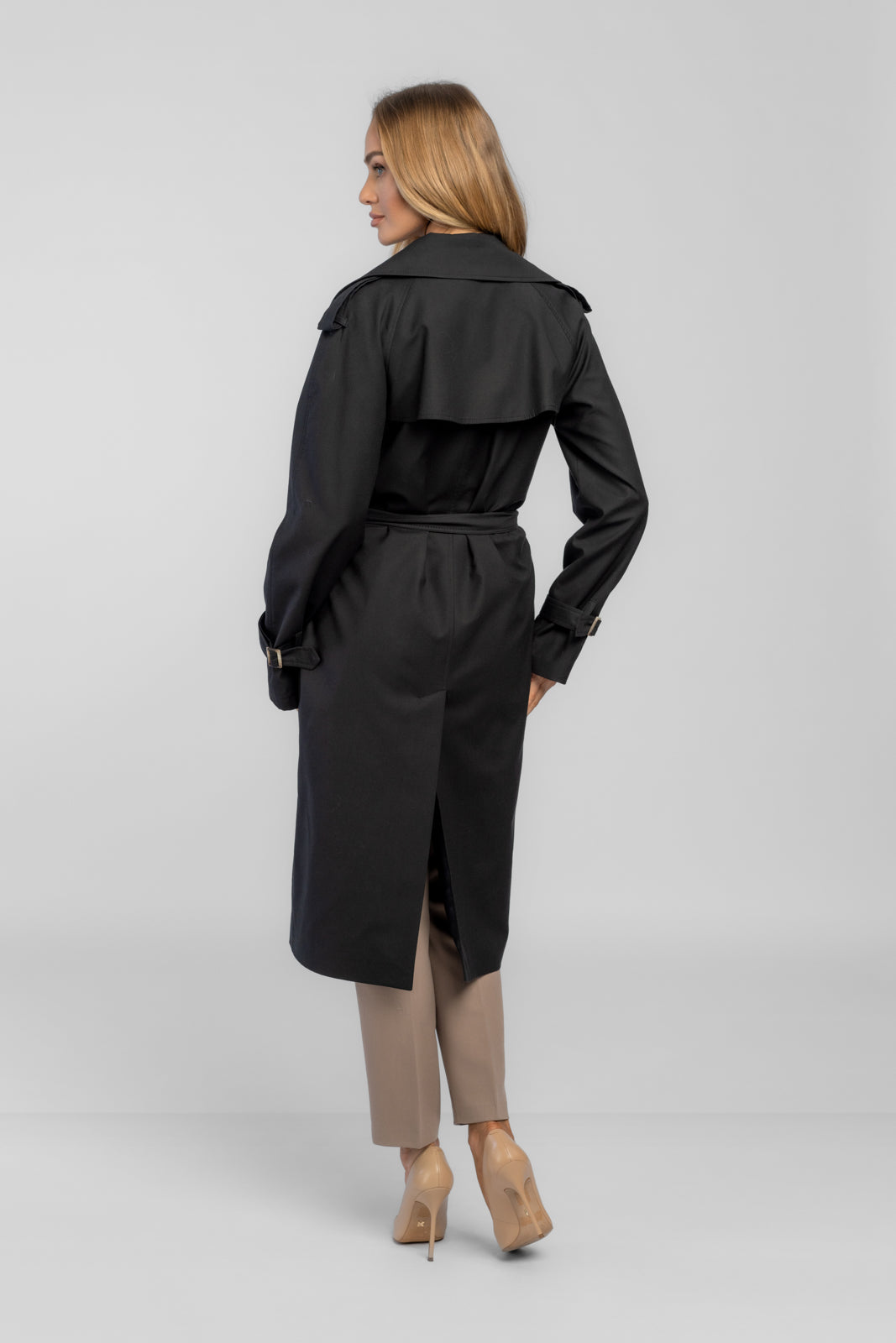 Trencz ADRIANNA midi czarny