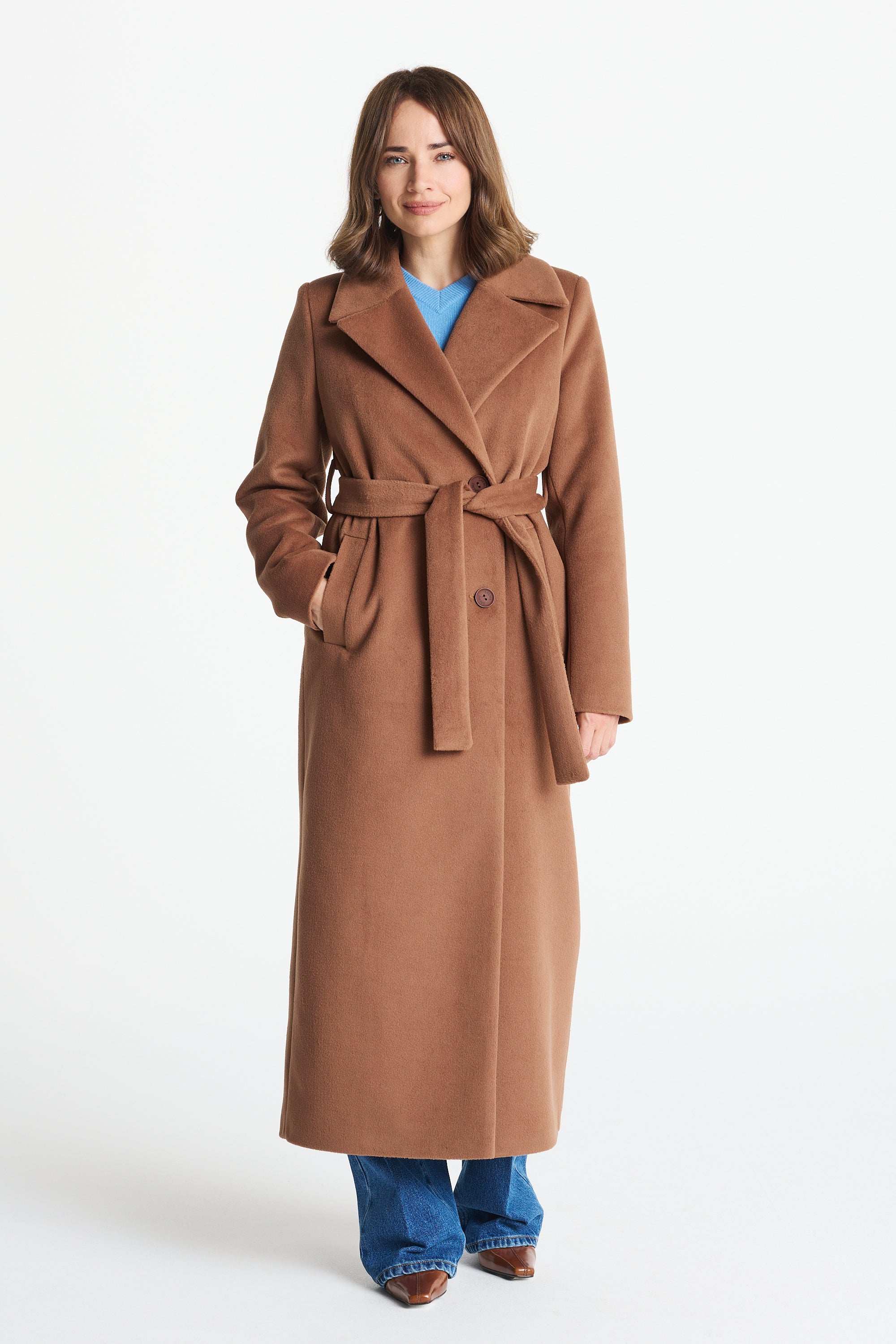 Płaszcz VERONA maxi camelowy