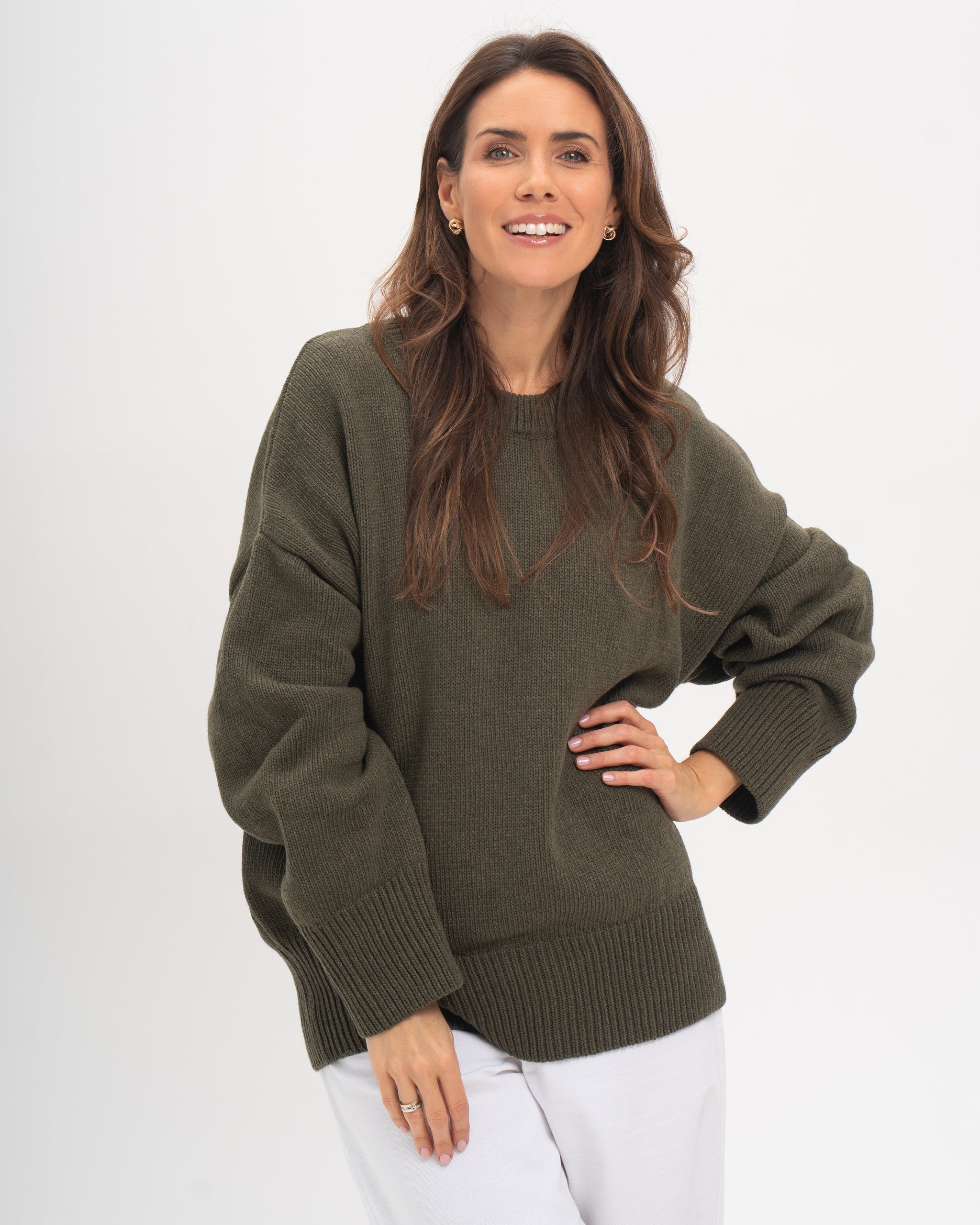 Sweter Livia oliwkowy