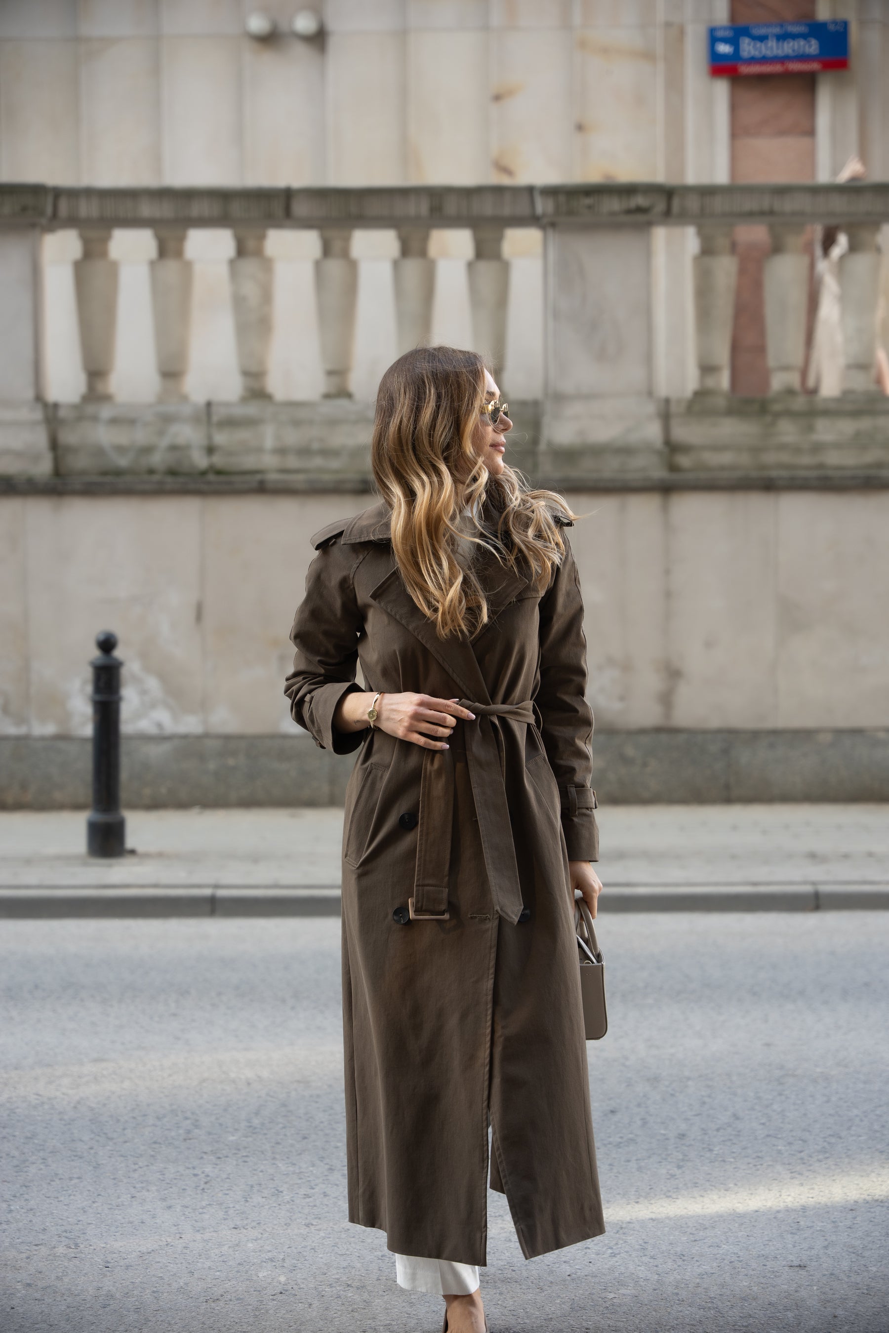 Trencz ADRIANNA maxi oliwkowy