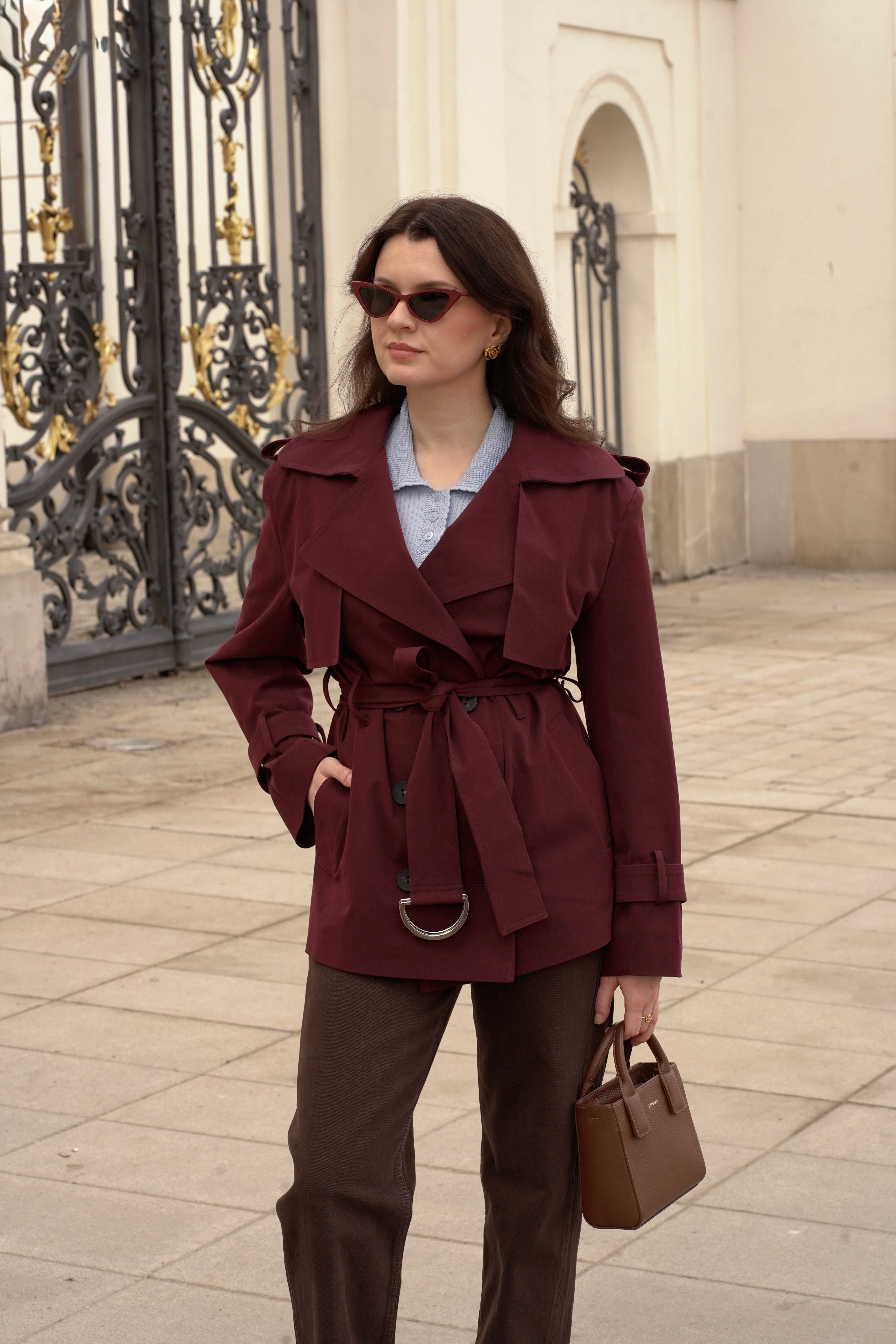 Trencz DINA bordowy