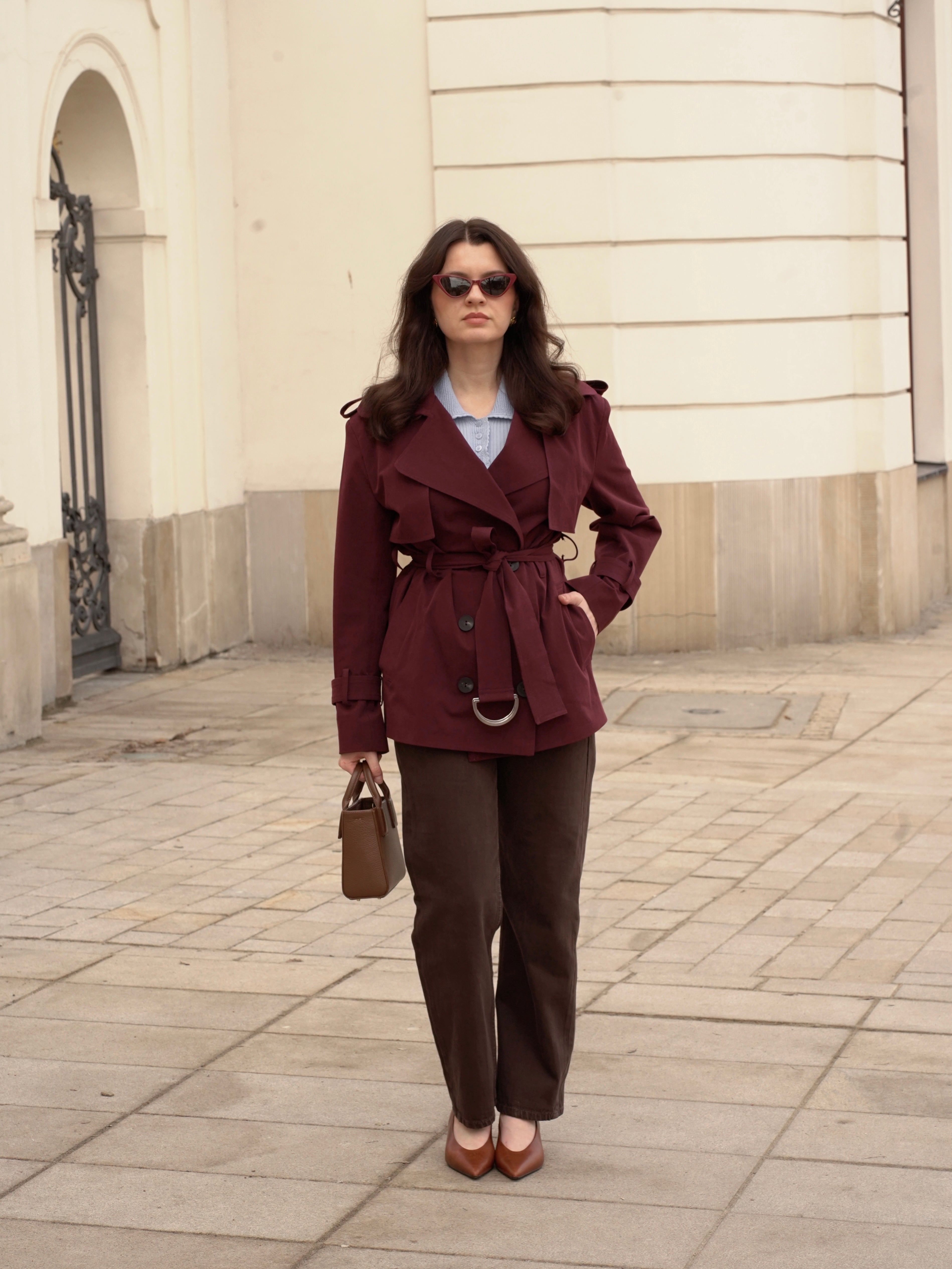 Trencz DINA bordowy